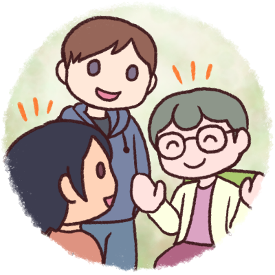 B型で働く仲間イメージイラスト